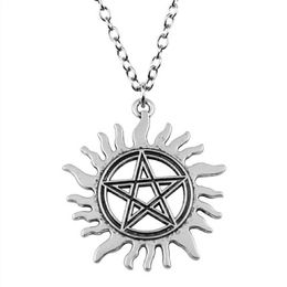 Pendant Necklaces 1 Piece 49x45mm Big Size Five-Pointed Star Sun Charms Necklace For Women Drop Supplier Pendants Female Gift