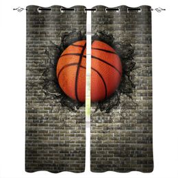 Curtain & Drapes Basketball Brick Wall Crack Children's Bedroom Curtains Modern Decoration Home Living Room