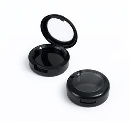 36mm Black Empty Plastic Eyeshadow Powder Compact, 44mm Elegant High Class Blusher Container, Professional Makeup Tool