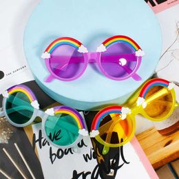Barns solglasögon Anti ultraviolett regnbåge Lovely Glasses Candy Colors Kids Summer Outdoor Sun Glasögon för Girls Boys Dekoration Tillbehör G694XXW