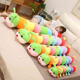 Cute camouflage long striped bug doll toy pregnant woman sleeping leg home decor holiday gift 210728