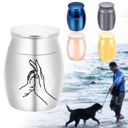 Mini pet cremation urn pendant Keepsake Urn for Pet ashes Aluminum alloy dog paw print ashes jar