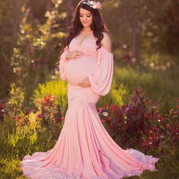 Lace Maternity Dresses For Photo Shoot Long Dresses V-Neck Pregnancy Photoshoot Dress Maternity Gowns For Photo Shoot Luxury