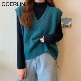 Basic Thick Crop Sweater Vest Pullover Women Autumn Winter Casual Sleeveless Waistcoat Female Chic Jumpers Top Knit 210601