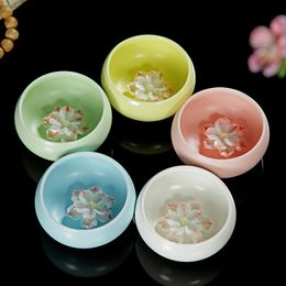 3D lotus tea cup Celadon Porcelain Bowl Mug ,Celadon Master Pinming Teacup