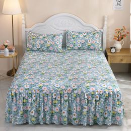 Bedsheets Bedspreads for Bed Skirt Sheet Cover Double Couple Linens Cotton King Size Paintings Queen Rural Flowers Mattress Pad