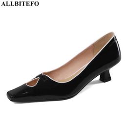 ALLBITEFO Autumn/spring genuine leather sexy high heels party women shoes women heels shoes thin heels office ladies shoes 210611