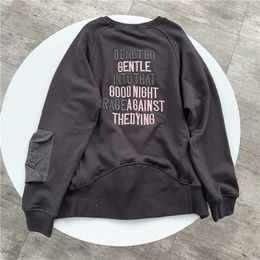Embroidered LetterTerry Crew Neck Pullover Female Autum Winter women Korean Loose Sweatshirts and Top Pocket 210607