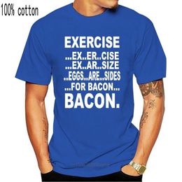 Men's T-Shirts 12.99 Prime Tees Adult Exercise Eggs Are Sides For Bacon T Shirt Short Sleeve Cotton Shirts Man Clothing