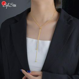 Chains Sifisrri Pull-out Adjustable Round Snake Necklace Stainless Steel For Women Girl Party Fashion Unisex Wrist Jewelry Gift