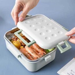 Portable Stainless Steel Bento Box Japanese Style Food Container Storage Breakfast es Cute Thermal Lunch for Kids 210709