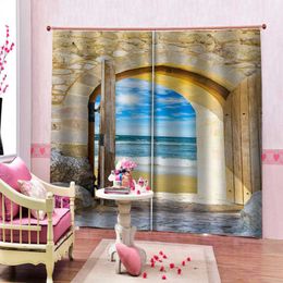 Curtain & Drapes Custom Mabrle Blue Sky Curtains 3D Window For Living Room Bedroom Customised Size Soundproof Windproof