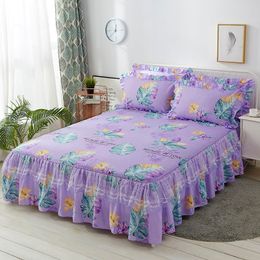 Princess Bed Skirt Romantic Women Girl Bedroom Bed Sheet Non-slip Dust-proof Bedspread 1 Pcs ( No Include Pillowcase ) F0027 210420