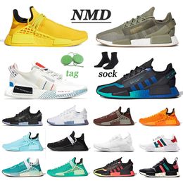 -adidas NMD R1 V2 boost Original human race Sports Sneakers Homens Mulheres Pharrell Williams Raça humana Tamanho EUR 47 Hu Trail Running Shoes raças humanas Mens Trainers