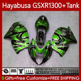 Hayabusa Body For SUZUKI GSXR 1300CC GSX R1300 1300 CC 1996-2007 74No.185 GSX-R1300 GSXR-1300 2002 2003 2004 2005 2006 2007 GSXR1300 96 97 98 99 00 01 Fairing Green flames