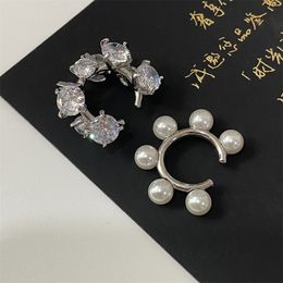 Ins Niche Design Zircon Pearl Ear Bone Clip Personality Sweet Cool No Pierced Simple Light Luxury Jewellery Earrings