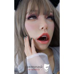 -Party Masken Realistische Gesicht Crossdress Silikon Weibliche Full / Hälfte Kopf Kigurumi Cosplay DMS Transgender Sex Maske Drag Queen