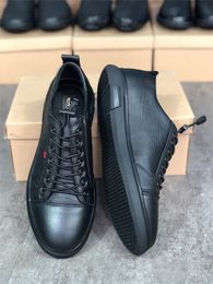 Hochwertige Designer-Herren-Kleiderschuhe, Luxus-Loafer, echtes Leder, italienischer Slip-On, schwarzer Freizeitschuh, atmungsaktiv, mit Box 027