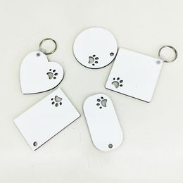 Puppy keychain Party Favour sublimation MDF keyring For Women Paw Print Wooden Keychains Creative Dog Tag
