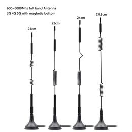 2G GSM 3G GPRS 4G full band 5G wifi antennas base magnet car high gain antenna 18dbi 24.3CM Height SMA male 600-6000mhz RG174