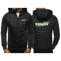 Men's Jackets Farming Tractor Spring And Autumn Hoodie Fashion Sports Stitching Fendt Print Cardigan Zipper Sweater Hooded Jacket