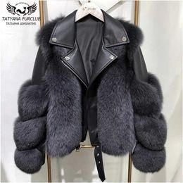 Winter Fashion Women Real Fur Coats With Genuine Sheepskin Leather Whole skin Natural Fur Jacket Luxury Outwear 211019