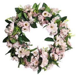 Decorative Flowers & Wreaths Artificial Small Daisy Wreath Valentine's Day For Front Door Window Wall Wedding Party Farmhouse Home Decor