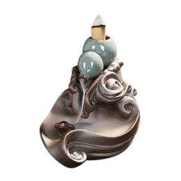 Fragrance Lamps Censerin Back Flow Gourd Incense Burner Waterfall Smoke Fountain Censer For Indoor Bedroom Decoration