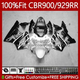 OEM Bodywork For HONDA CBR900 CBR929 RR 900CC 929CC Bladk white 2000 2001 68No.119 CBR 900 929 RR CC CBR929RR 00-01 CBR900RR CBR 929RR 900RR 00 01 Injection Fairing Kit