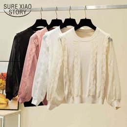 Autumn Lace Ruffles Long Sleeve White Shirt Winter Ladies Tops And Korean Cotton Blouses Women Casual Blusas 11730 210415