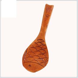 NEWWooden Fish Pattern Rice Food Spoon Kitchen Cooking Tools Utensil Scoop Paddle Japanese wooden rice spoon RRD11681