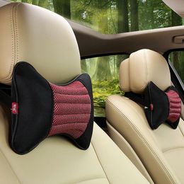 Seat Cushions 1 Pair Car Neck Pillow Headrest Support Breathable With Cassia Seed Health Care Beige Black Purple For Auto Styling