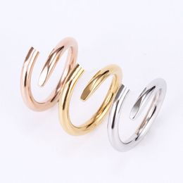 Designer titanium steel single nail ring European and American fashion men's diamond Band rings high quality luxury ladies Jewellery gift
