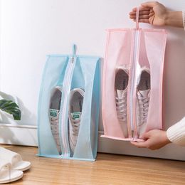 Storage Bags Portable Travel Gym Shoe Non-woven Waterproof Transparent Shoes Bag For Men Women Zipper Organiser