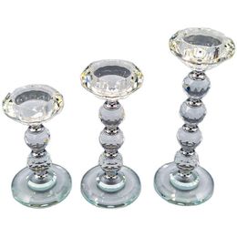 Candle Holders 70 Cup Crystal Holder Wedding Holiday Party Decoration Small Round Balls Stacked Creative Transparent Glass