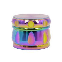 60mm Zinc Alloy 4 layer Rainbow Smoking Tobacco Herb Grinders Smoke Crusher For Smoke Pipe Accessories