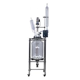 glass labs UK - Lab Supplies ZOIBKD Jacketed Glass Reactor 50L Double Layer Clear Kettle With Motor Stirring PTFE Agitator Acid-Resisting Apparatus