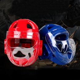 Cycling Helmets Red Bule PU Adult Men Women Child Kids Fighting Karate Helmet Taekwondo Head Gear Protector Guard Muay Thai Boxing Headgear