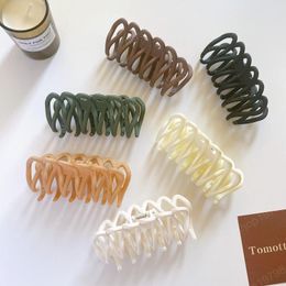 Frosting Wave Jaw Clips Women Wattle Solid Color Hair Clip Versatile Nonslip Hairs Holder Fashion Accessories Green