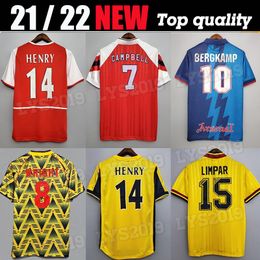 02 05 Henry Bergkamp V. Persie Mens Retro Soccer Jerseys 94 97 Vieira Merson Adams Home 3ª Camisa de Futebol Fardos de Manga Curta