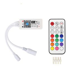 2021 WiFi Mini RGB RGBW LED Controller DC12V With 24Key IR / 21Key RF Remote Control For RGB LED Strip Smart Phone APP Control