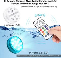 Led remote c-ontrol Wall Lamp diving candle aquarium IP68 waterproof 10 light Home Deco underwater swimming pool landscape vase shopping mall stage gf757