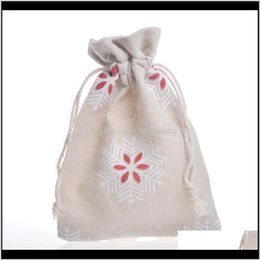 Pouches, Packaging & Display Drop Delivery 2021 Cotton Gift Dstring Jewellery Wedding Year 10X14Cm Party Favours Packing Sack Bags Christmas Flo