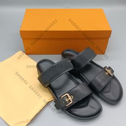 High Quality Designer Slippers slides sandals Summer Flats Sexy real leather platform Shoes Ladies Beach shoe0