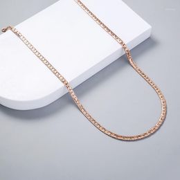 parts for jewelry Canada - Chains Men's Rose Gold Chain Necklace Women's Fashion High Quality Jewelry Accessories Parts