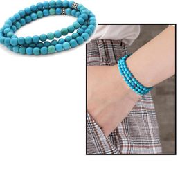 Tesbihane Both Bracelet-Both Necklace-Both Rosary 99lu Turquoise Natural Stone Jewelry Bangle