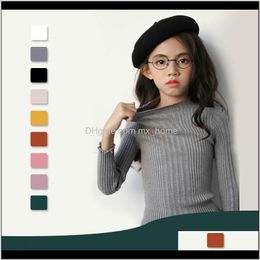 Pullover Clothing Baby Maternity Drop Delivery 2021 4 Colours Girls Sweaters Autumn Baby Tops Turtleneck Elastic Kids Knit Basic Children Shir