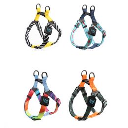 Pet Dog Harness Adjustment Colorful Four Sizes Easy Control Handle for Small Medium Large Dogs Training Walking Vest Harness 210729