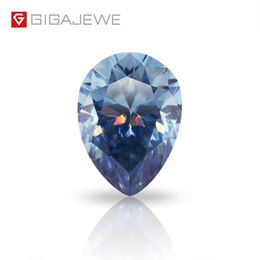 GIGAJEWE blue Color Pear cut VVS1 moissanite diamond 5x7mm-7x11mm for jewelry making