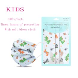 2023 Non-woven fabric Children's disposable mask printing boys and girls cute cartoon three-layer clean hygienic and dust-proof